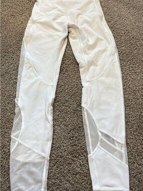 lululemon athletica White Mesh-Accent Leggings